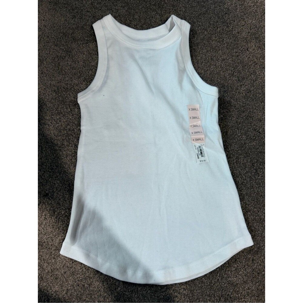 SO White Ribbed Tank Top XS